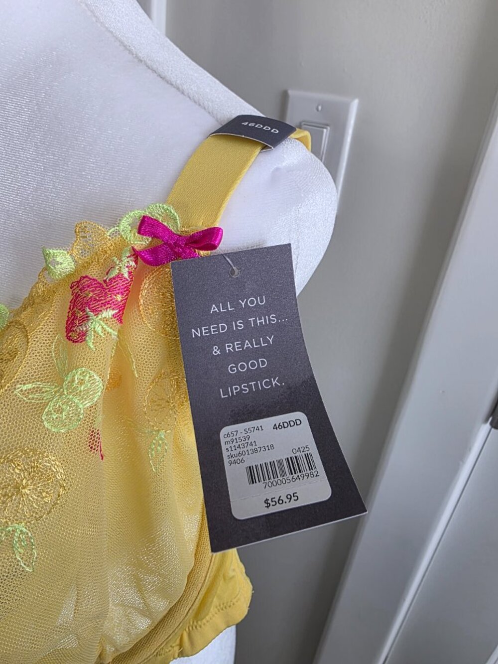 NEW Lane Bryant Cacique Yellow Unlined Balconette Bra - Size 46DDD - Picture 3 of 5